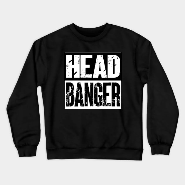 Head Banger Metal Music Fan Crewneck Sweatshirt by Gothic Rose Designs